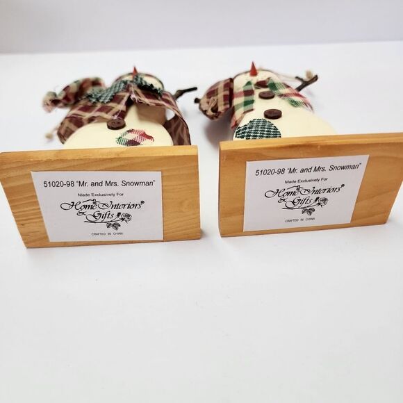 Home Interiors Mr and Mrs Snowman made of Wood for Christmas - Picture 4 of 5